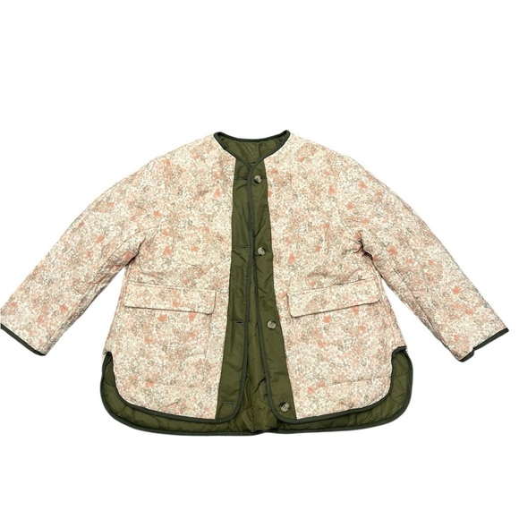 Maje Olive Green Quilted Jacket Reversible Size Small - Picture 3 of 7